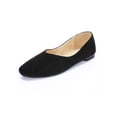 thumbnail image 2 of Women's Wide Width Flat Shoes Suede Comfortable Slip On Round Toe Ballet Flats, 2 of 7