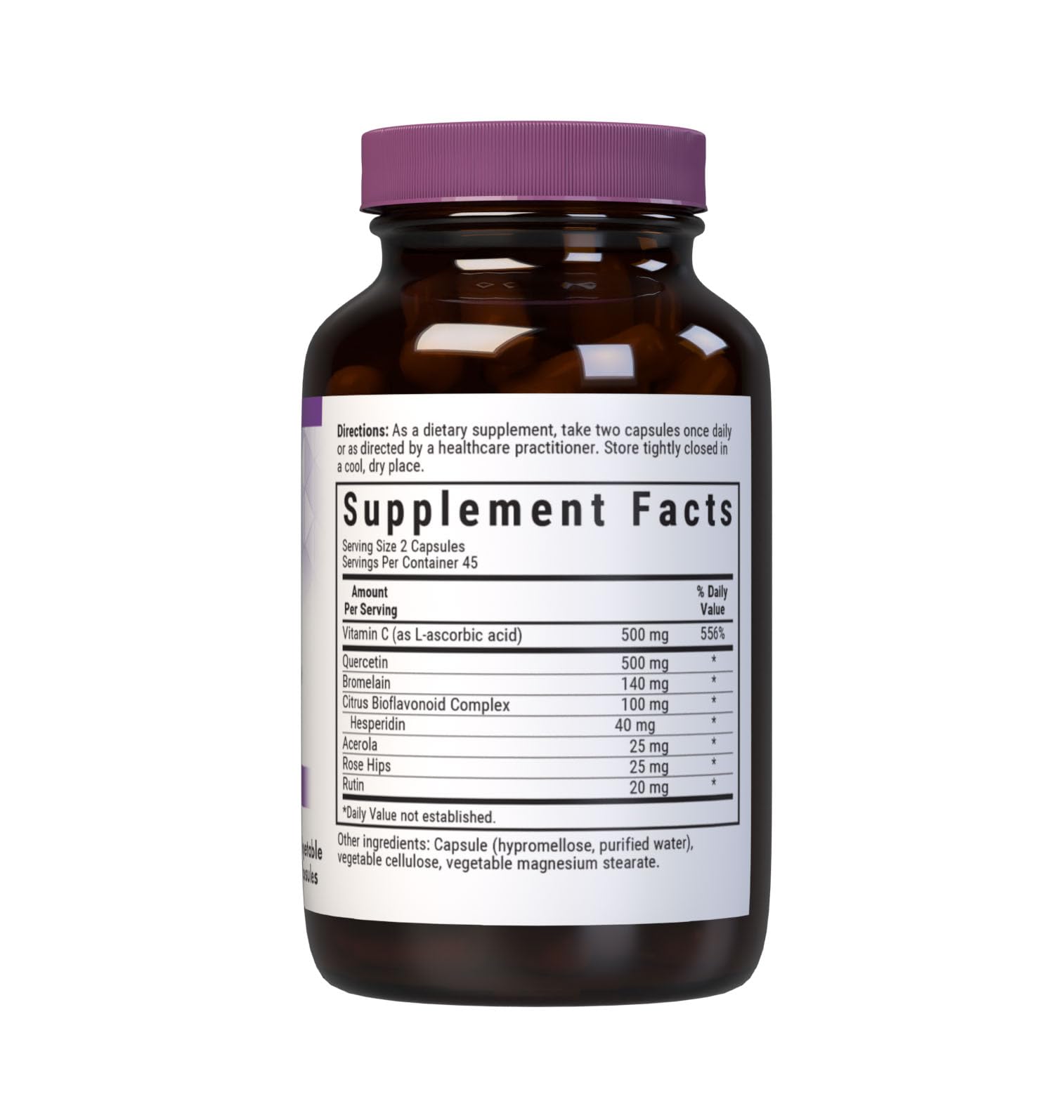 Bluebonnet BB-553 Super Quercetin, Vitamin C Seasonal & Immune Support*, 90 Vegetable Caps