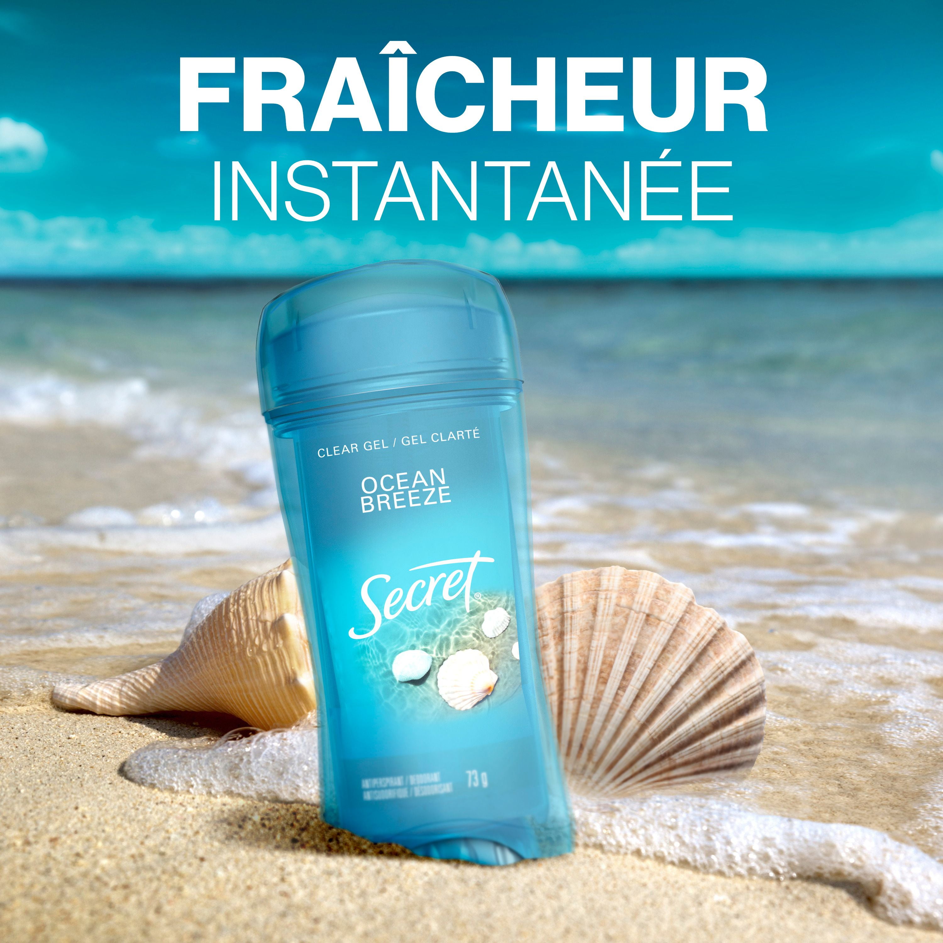 Secret Fresh Clear Gel Antiperspirant and Deodorant for Women, Ocean Breeze Scent, 73G