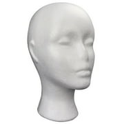 10.6-Inch Styrofoam Mannequin Head (1 Pack) - White Foam Wig Stand for Wigs, Hats, Masks, Hairpieces, Arts, Crafts, DIY Projects, Salon Display, and Travel Use-1 Pcs