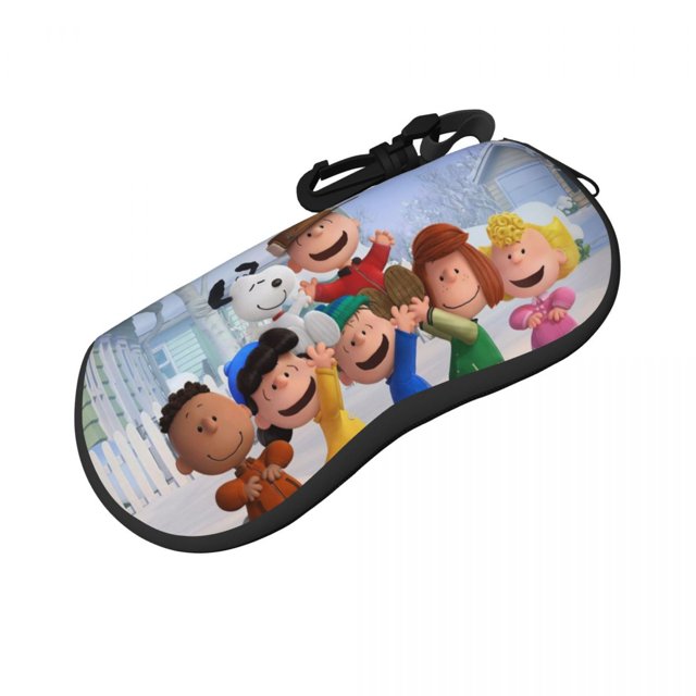 Estuche para gafas con personajes de cómic de Peanuts para hombre y mujer, práctico estuche para guardar gafas de Snoopy y Charlie Brown, estuche pequeño para lentillas