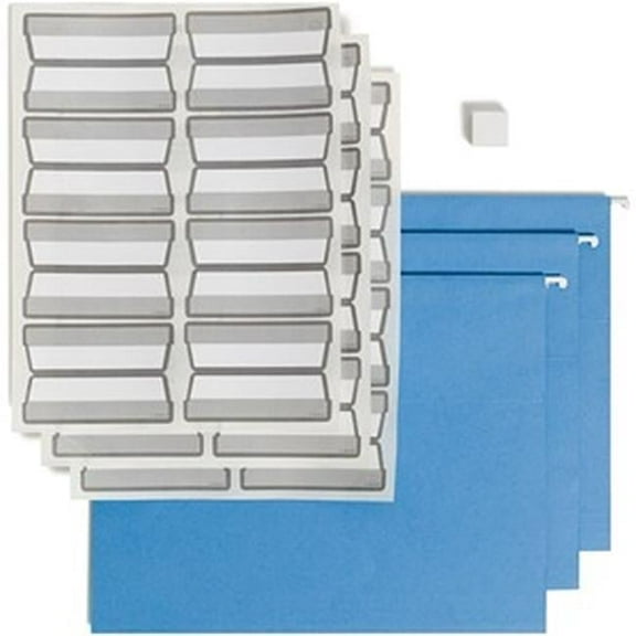 0.3 Tab Cut Letter Recycled Hanging Folder, Blue - Pack of 20