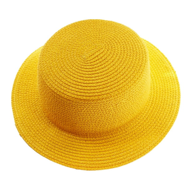 Sombrero de 52-54 cm de circunferencia, sombrero para niños, sombrero de paja plegable de verano con protección solar, sombrero para el sol, sombrero de copa plana, sombrero para el sol de playa al