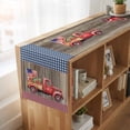 thumbnail image 6 of Table Runners 72 Inches Long Dress Scarves, Independence Day Farmhouse Kitchen Table Runner, Coffee Tablerunners, Red Truck Watermelon Star Wooden Grain 16x72 Inch, 6 of 9