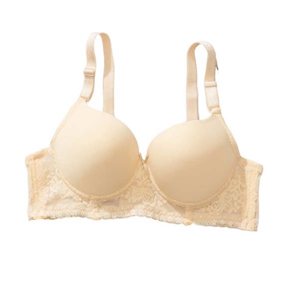 Jamicy Women's Comfy Bras Adjustable Straps Push Up Bra Embroidery Fashion Underwire Basic Everyday Classic Soft Padded Smooth Bras