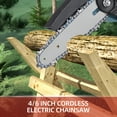 thumbnail image 5 of OWSOO Chainsaw 4in 6in Portable Electric Chain Saw with Lock, 2 Chains, 21V Battery Operated, Cordless for Tree Trimming, 5 of 7