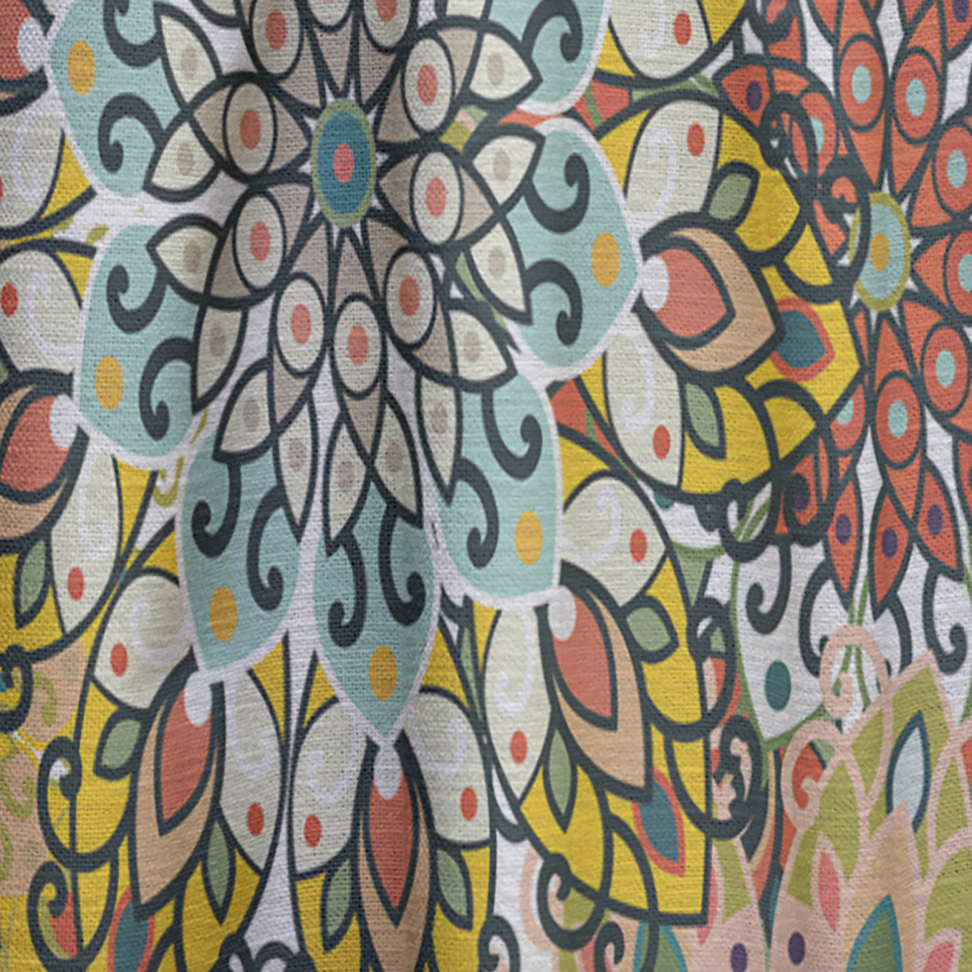 Designart 'Mandala Pattern On Paper Or Fabric' Bohemian & Eclectic Curtain Panel