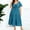 Blue, variant on Summer Dresses for Women 2025 Plus Size Bubble Short Sleeve V Neck Sexy Women Dress High Waist Swing Loose Fit Casual Sundress Cocktail Party Sales