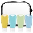 thumbnail image 1 of Miangastore Travel Essentials Bottles Saffron Yellow 4Pcs 5.5x2.4x1.4in, 1 of 8