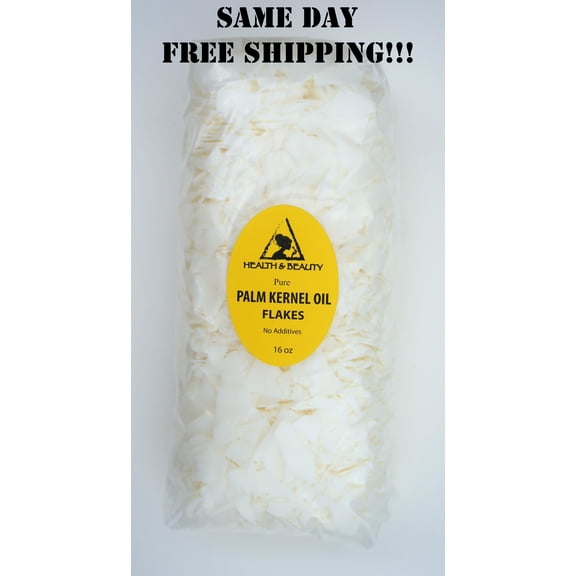 PALM KERNEL OIL FLAKES PURE NATURAL FOR SOAPS COSMETICS 16 OZ, 1 LB