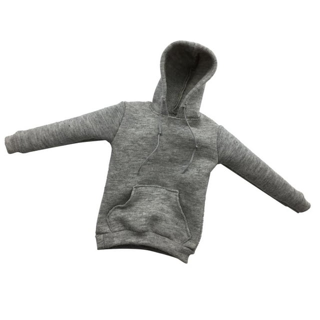 Conjunto de ropa para figuras de acción a escala 1/6, sudadera con cremallera para figura masculina de 12 pulgadas. Gris