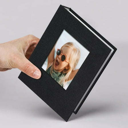 LALACE Small 4x6 Photo Album, Holds 100 Photos, Portable Slip-In Album for Everyday Use, Black