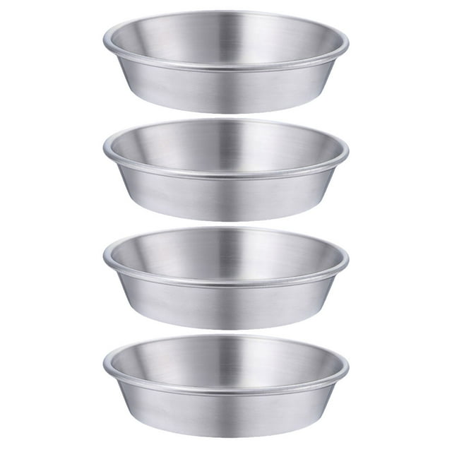 4Pcs Stainless Steel Dish Round Sauce Dish Home Restaurant Appetizer Serving Plate