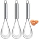 thumbnail image 1 of Juego de 3 batidores planos de acero inoxidable para cocina de 8, 10 y 11,6 pulgadas, de alambre plano de acero inoxidable, para huevos, batidor de 6 alambres, para cocinar, mezclar, batir y remover., 1 of 6