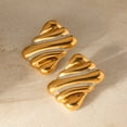 thumbnail image 4 of JZROCKER Handmade Gold Silver Geometric Studs Earrings Comfortable Ear Accessories Alloy Jewelry for Women Daily Or Party Wear, 4 of 21