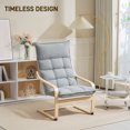 thumbnail image 4 of HOMCOM Fauteuil Moderne, Fauteuil d'Appoint Rembourré avec Pied Courbé Gris Pâle, 4 of 10