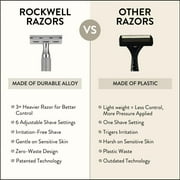 Rockwell Razors 6C Safety Razor with 6 Adjustable Settings and 5 Razor Blades, White Chrome