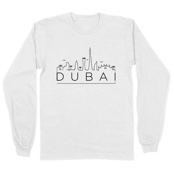 Skyline Dubai Long Sleeve Shirt Unisex Large White