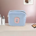thumbnail image 5 of Unique Bargains 1 Pc Letter O Pattern Makeup Bag for Travel Blue Corduroy, 5 of 6