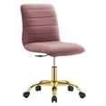 thumbnail image 2 of Modway Ripple Armless Performance Velvet Office Chair in Gold Dusty Rose, 2 of 9