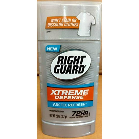 Right Guard Xtreme Defense 5, Arctic Refresh Antisudorifique Solide, 2,6 Onces Unité, Double Pack
