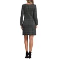 thumbnail image 3 of Vestido de tweed para mujer Inspire Chic, de manga larga, escote cuadrado, largo hasta la rodilla, talla XS, color negro, 3 of 6