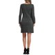 thumbnail image 3 of Vestido de tweed para mujer INSPIRE CHIC, de mangas largas, escote cuadrado, largo hasta la rodilla, color negro, 3 of 6