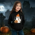 thumbnail image 3 of LRen Christmas Halloween Hoodie for Kids Girls Halloween Printed Hooded Sweatshirts Oversized Long Sleeve Hoodie Sweatshirt with Pocket Y2K Fall Winter Back to school, Halloween Tops, 3 of 5
