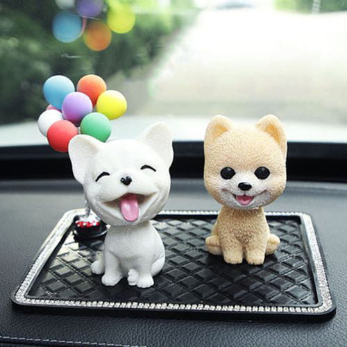 New Cute Bowknot Dog Car Suspension Decoration Plush Doll Decoration Girl  Creative Birthday Gift Car Accessory Women