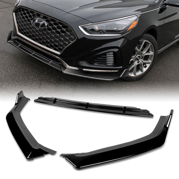 Stay Tuned Performance For 2018-2019 Hyundai Sonata Painted Black Front Bumper Body Kit Spoiler Lip 3PC