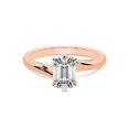 thumbnail image 4 of IGI Certified 2 Carat Emerald Shape Lab Grown Diamond Engagement Ring | 14K Rose Gold | Seraphina Twist Prongs Solitaire Diamond Ring | FG-VS1-VS2 Quality Friendly Diamonds, 4 of 6