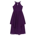 thumbnail image 5 of iEFiEL Girls Chiffon Sequined Flower Girl Dress Halter Princess Pageant Wedding Bridesmaid Dress Purple 16, 5 of 7