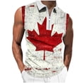 thumbnail image 1 of Camisas de Suéter para Hombre, Moda Casual sin Mangas, Cremallera de Impresión Turndown Tanque Deportivo, 1 of 5
