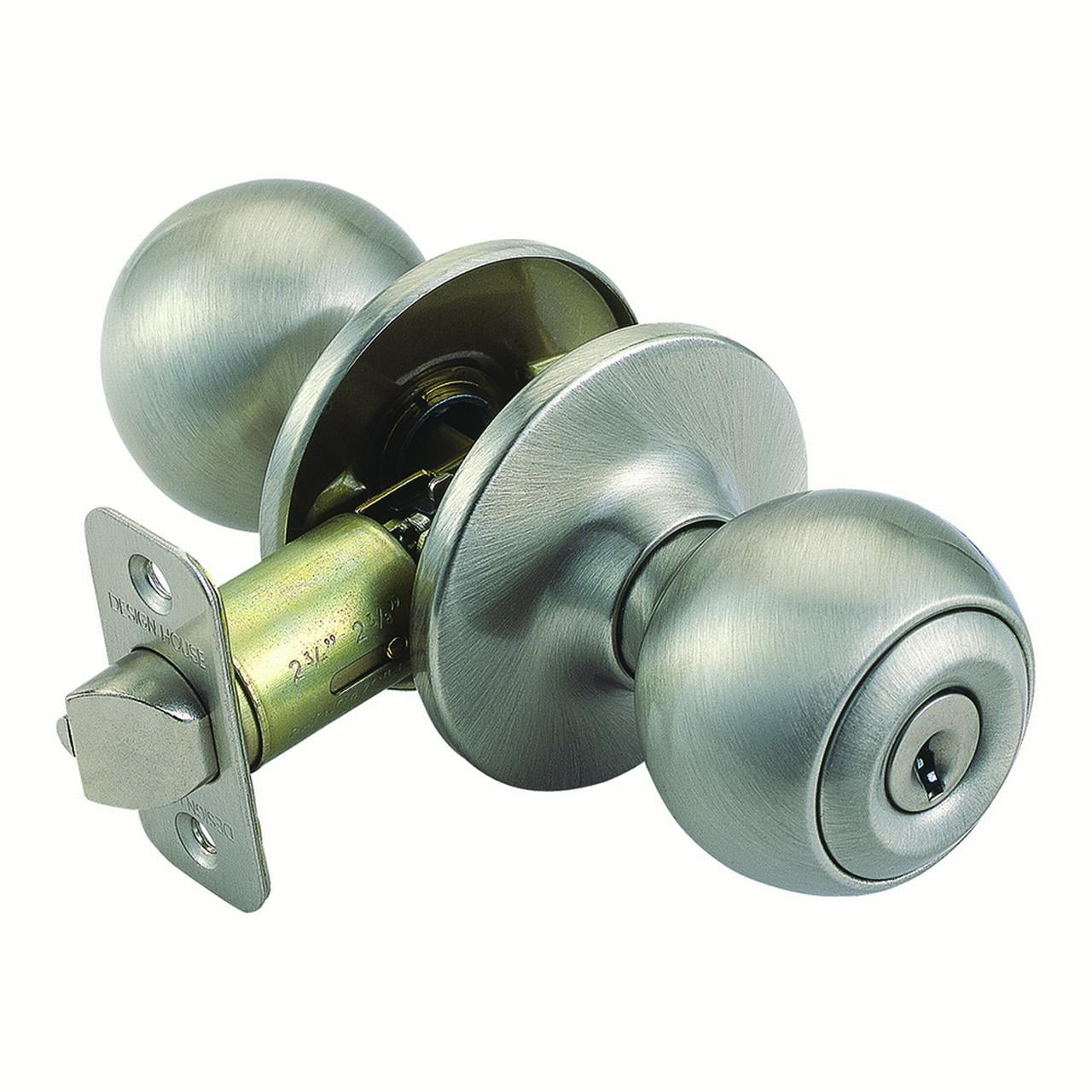 Design House 781880 Ball 2Way Adjustable Entry Door Knob, Satin Nickel