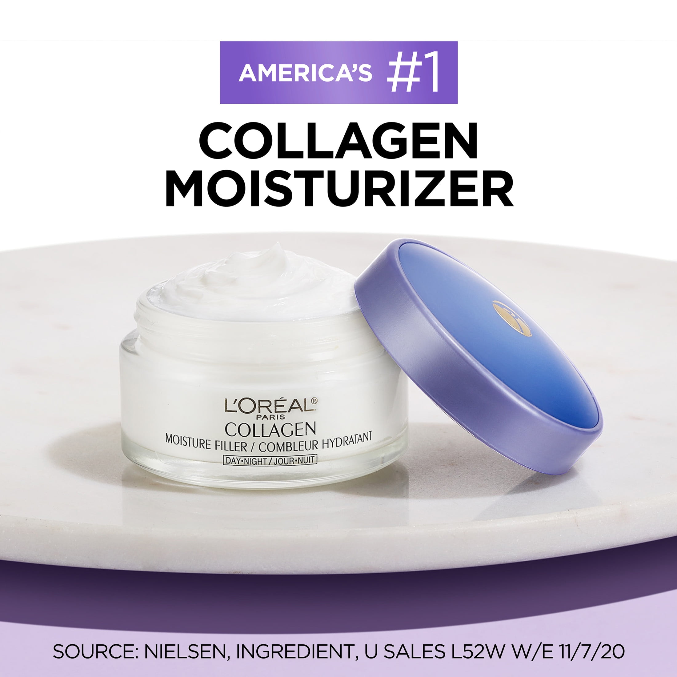 (2 pack) L'Oreal Paris Collagen Moisture Filler Facial Day Cream Fragrance Free, 1.7 oz