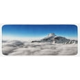 thumbnail image 1 of Mountain Kitchen Mat, Highest Mountain Above the Clouds with Clear Sunny Sky Background Earth is Magic, Plush Decorative Kitchen Mat with Non Slip Backing, 47" X 19", White Blue, by Ambesonne, 1 of 1