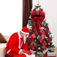 thumbnail image 5 of Red Black Buffalo Plaid Bow, Christmas Tree Topper Bow, 12.99X44.48 inch Large Burlap Bow, Decoration Gift Bow, Christmas Bowknot Ornament, Decorative Bow for Front Door Indoor Outdoor Wall Decor, 5 of 6