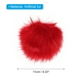 thumbnail image 2 of Uxcell Fluffy Soft Faux Fur Pom Poms for Hats with Snap Button, Red 6Pack, 2 of 6