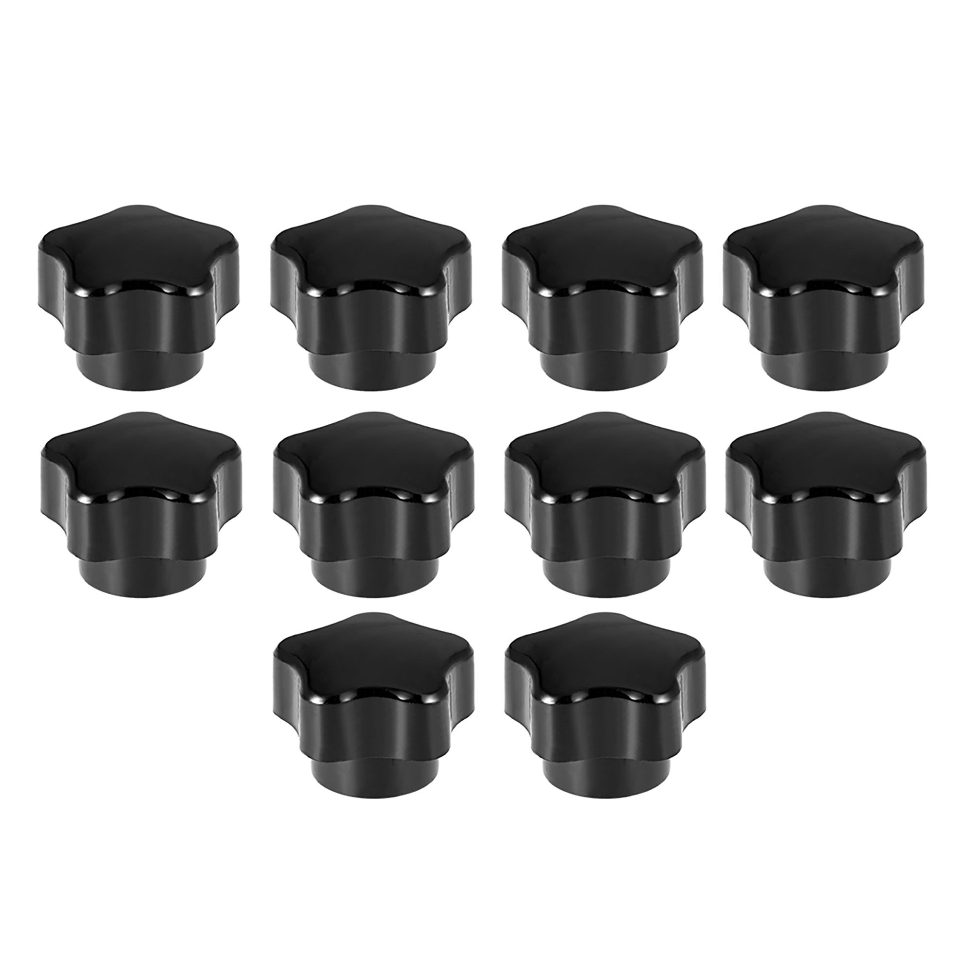 Star Knob Grip Handles M8 Dia Brass Insert Female Thread Set of 10