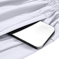 thumbnail image 5 of Big & Tall Athletic Shorts for Men Solid Casual Elastic Waist Breathable Workout Gym Running Shorts with Zipper Pockets (XL, White), 5 of 7
