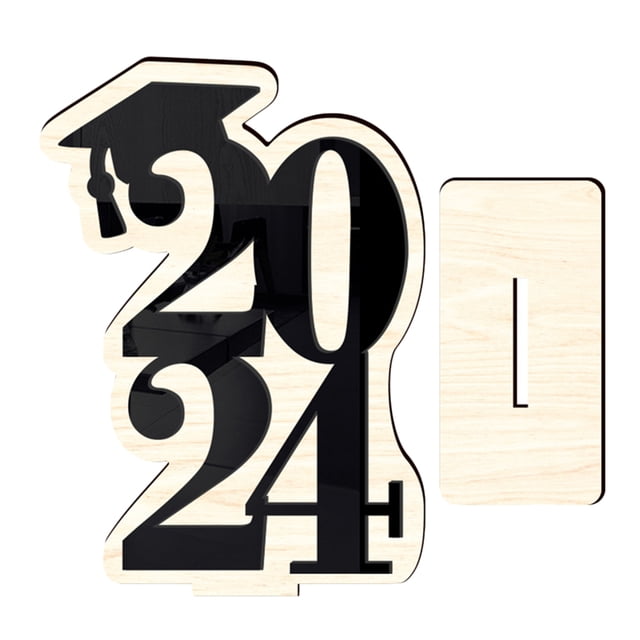 KONTONTY Graduation Table Centerpieces Wooden Sign for Grad Party Table Decor 1Pcs