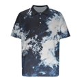 thumbnail image 5 of Blusa y camisa de manga corta con cuello vuelto para hombre, informal, holgada, a la moda, con botones estampados, blusa de manga corta con cuello vuelto para hombre, top de poliéster para hombre, 5 of 5