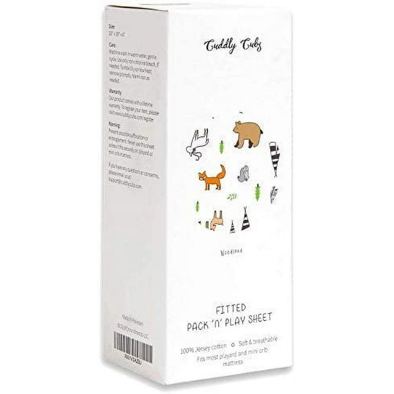 Cuddly Cubs Graco Pack n Play Fitted Sheet Woodland Playard Sheet Snuggly Soft Jersey Cotton Mini Crib Sheet for Boy Girl 1 Pc