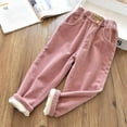 thumbnail image 3 of Miluxas 2025 Clearance! Toddler Kids Boys Girls Corduroy Pants Warm Fleece Lined Thick Pants Elastic Waist Winter Pants Fall Clothes, 3 of 5