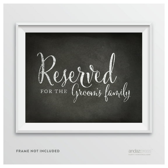Reserved For The Groom's Family Vintage Chalkboard Wedding Party Signs
