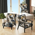 thumbnail image 1 of Designart "Formes Harmonieuses Composition Or Blanc" Chaise d'Appoint Rembourrée Formes Abstraites Dorées - Fauteuil Moderne pour Salon, 1 of 7