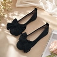 thumbnail image 5 of Viluyesy Womens Ballet Flats Round Toe Faux Suede Bow Slip On Cushioned Breathable Everyday Dressy Flat Shoes Black Size US6, 5 of 9