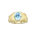 thumbnail image 1 of RYLOS Bagues pour Femmes Bague en Argent Plaqué Or 14K Solitaire Pierre Précieuse Ovale 9x7 mm Finition Satinée Jonc Topaze Bleue de Décembre Taille 7, 1 of 7