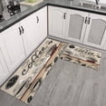 thumbnail image 3 of Vintage Kitchen Pattern Style Kitchen Rug Non Skid Non-Slip, Absorbent Mats Set Of 2 for Sink Waterproof Runner Rug for Laundry Room,kitchen Rugs and Mats 17.7x24+17.7x48inch, 3 of 7
