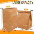 thumbnail image 2 of 2 Pcs Insulated Brown Paper Lunch Bags, Reusable Lunch Bag Large Retro Sacks Thermal Insulation Food Storage Handbag for Adults Office Work Picnic Travel Snacks - 7.8"L x 5.9"W x 11.8", 2 of 7